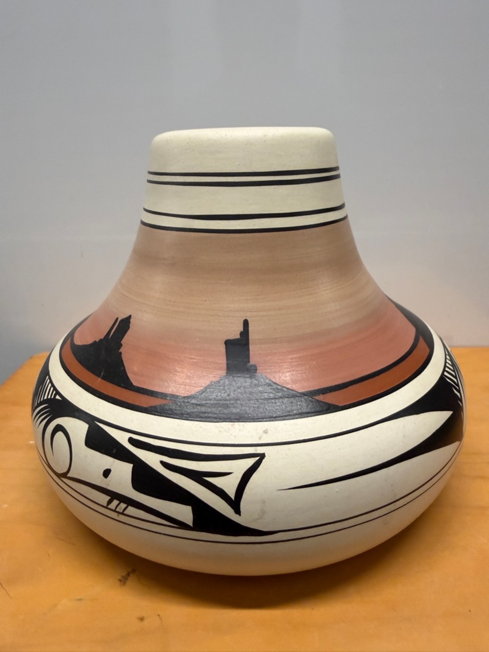 Navajo Native American Pottery Planter Bowl Vase Cedar Mesa signed vintage